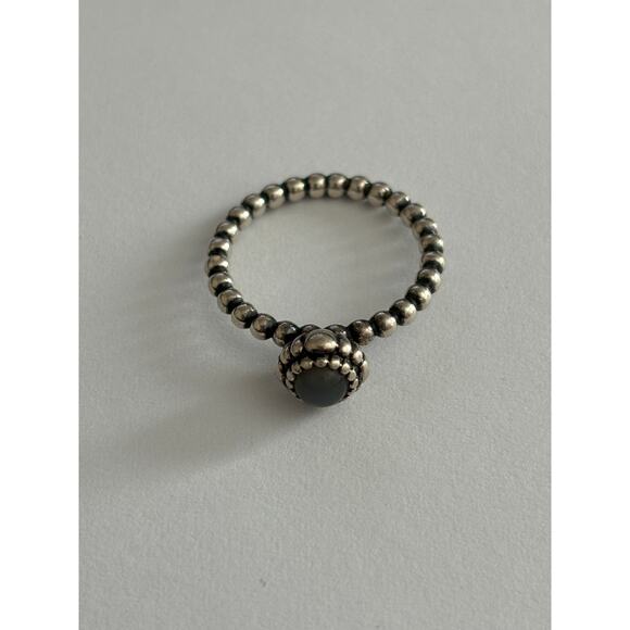 Pandora Jewelry - Pandora Sterling Silver Ring Grey Stone Size 7.5 Authentic